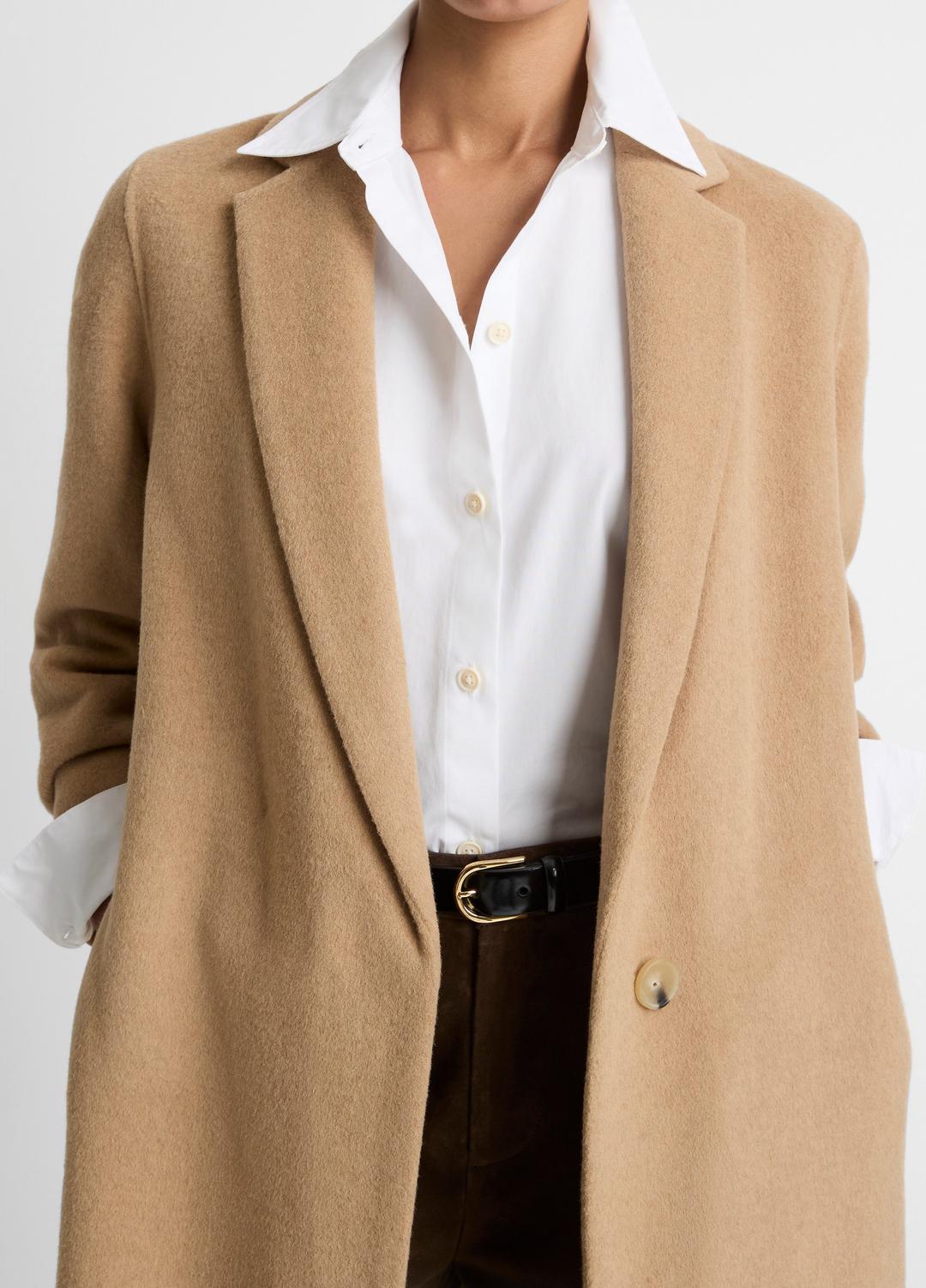 VINCE Women Classic Wool-Blend Straight Coat in Coats