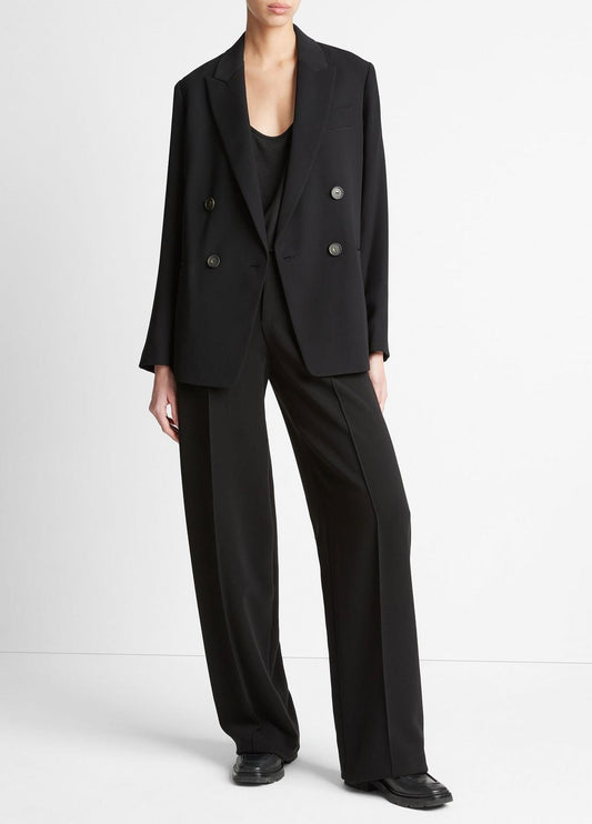 VINCE Women Crepe Double-Breasted Blazer in Blazers