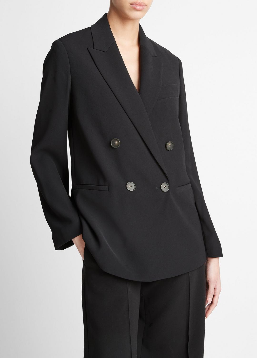VINCE Women Crepe Double-Breasted Blazer in Blazers