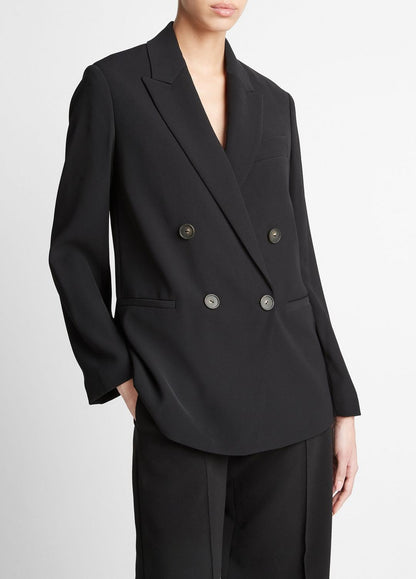 VINCE Women Crepe Double-Breasted Blazer in Blazers