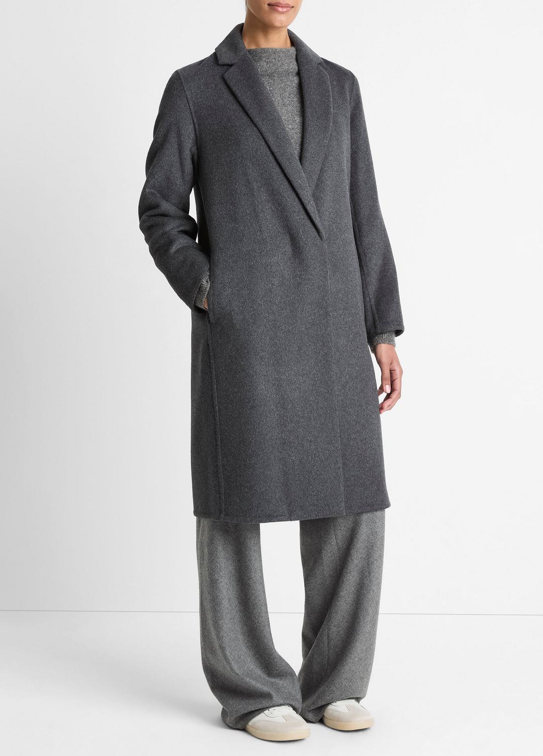 VINCE Women Classic Wool-Blend Straight Coat in Coats