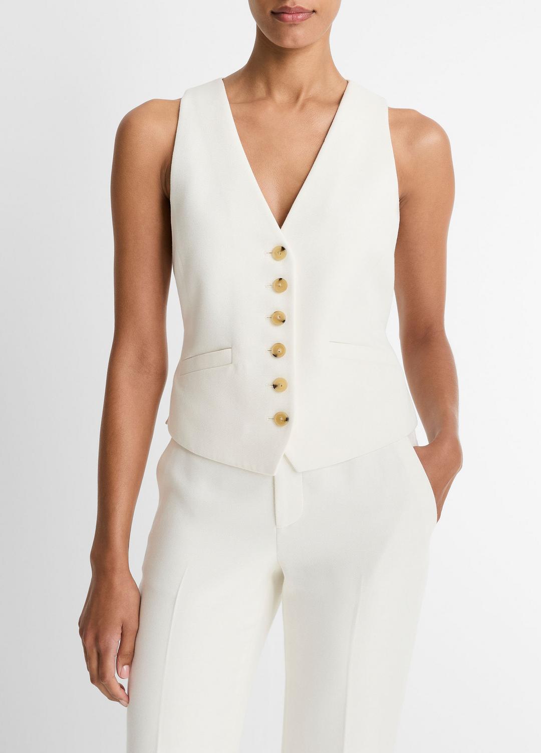 VINCE Women Sculptural Fitted Vest in Vests