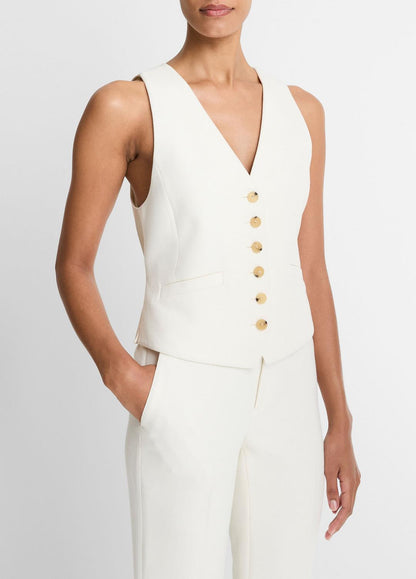 VINCE Women Sculptural Fitted Vest in Vests