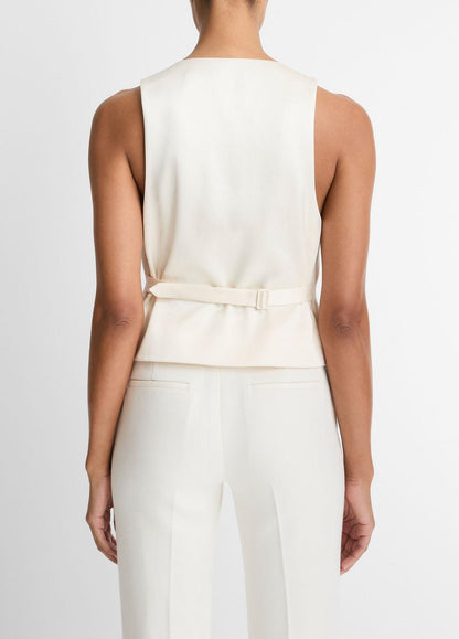 VINCE Women Sculptural Fitted Vest in Vests
