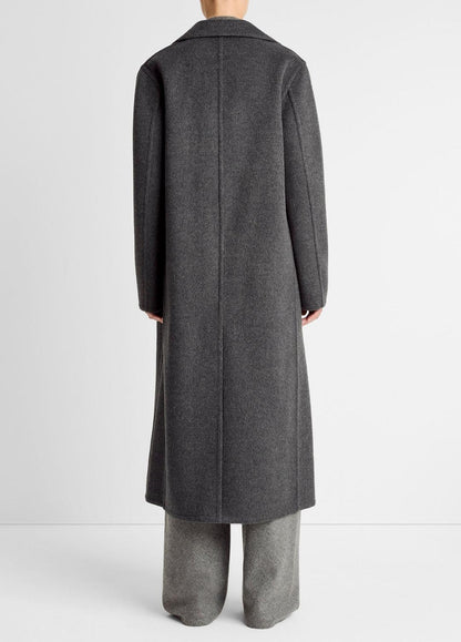 VINCE Women Wool-Blend Double-Breasted Long Coat in Coats