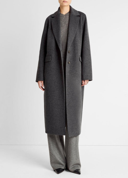 VINCE Women Wool-Blend Single-Breasted Coat in Coats