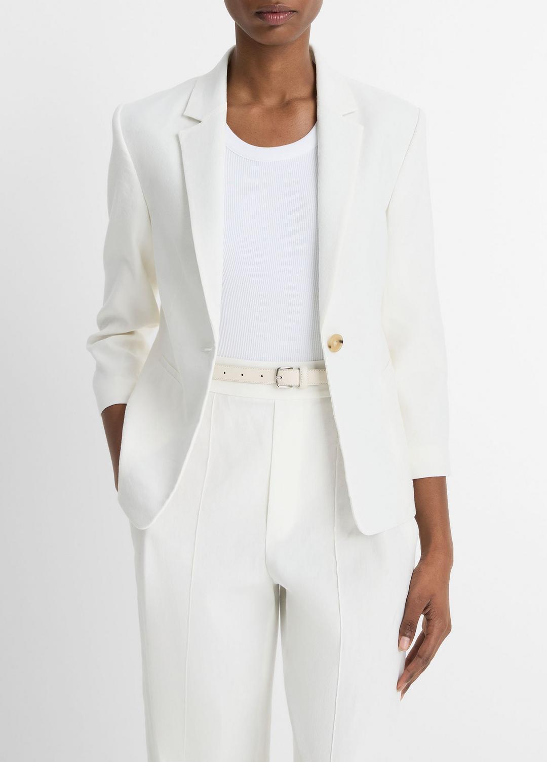 VINCE Women Linen-Blend Shrunken Blazer in Blazers