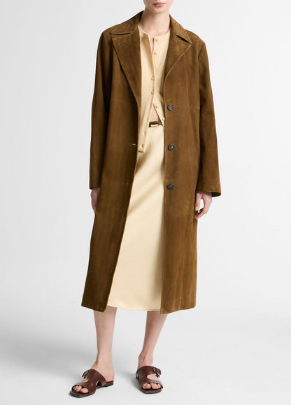 VINCE Women Suede Long Coat in Coats