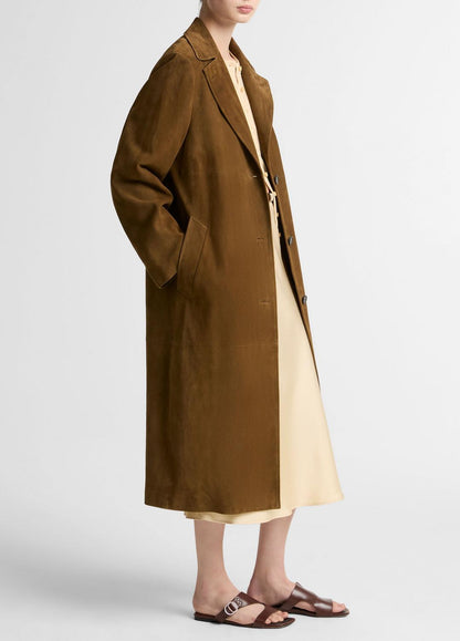 VINCE Women Suede Long Coat in Coats