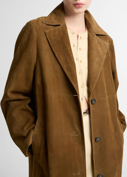 VINCE Women Suede Long Coat in Coats