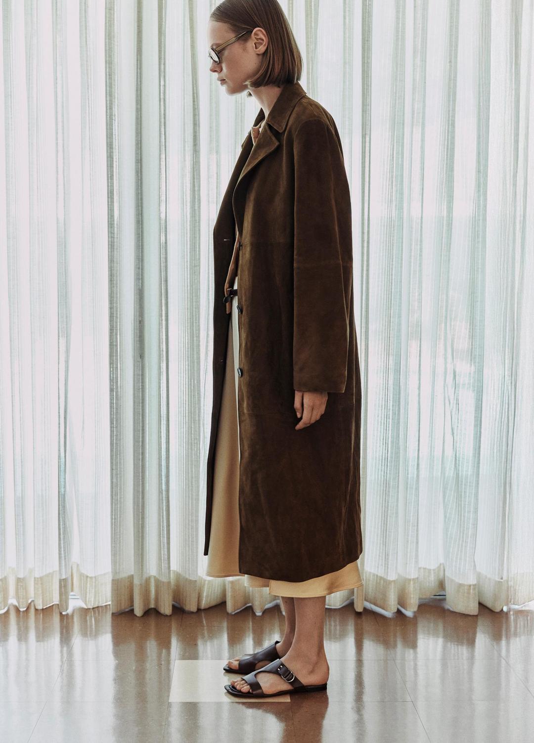 VINCE Women Suede Long Coat in Coats