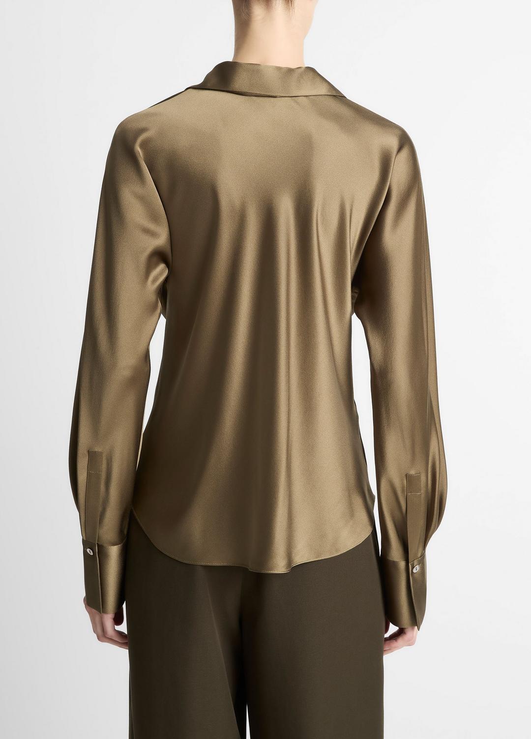 VINCE Women Silk Bias Long-Sleeve Blouse in Long Sleeve