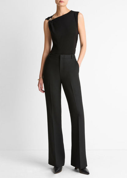 VINCE Women Cinched-Shoulder Wool-Blend Top in Tank Tops