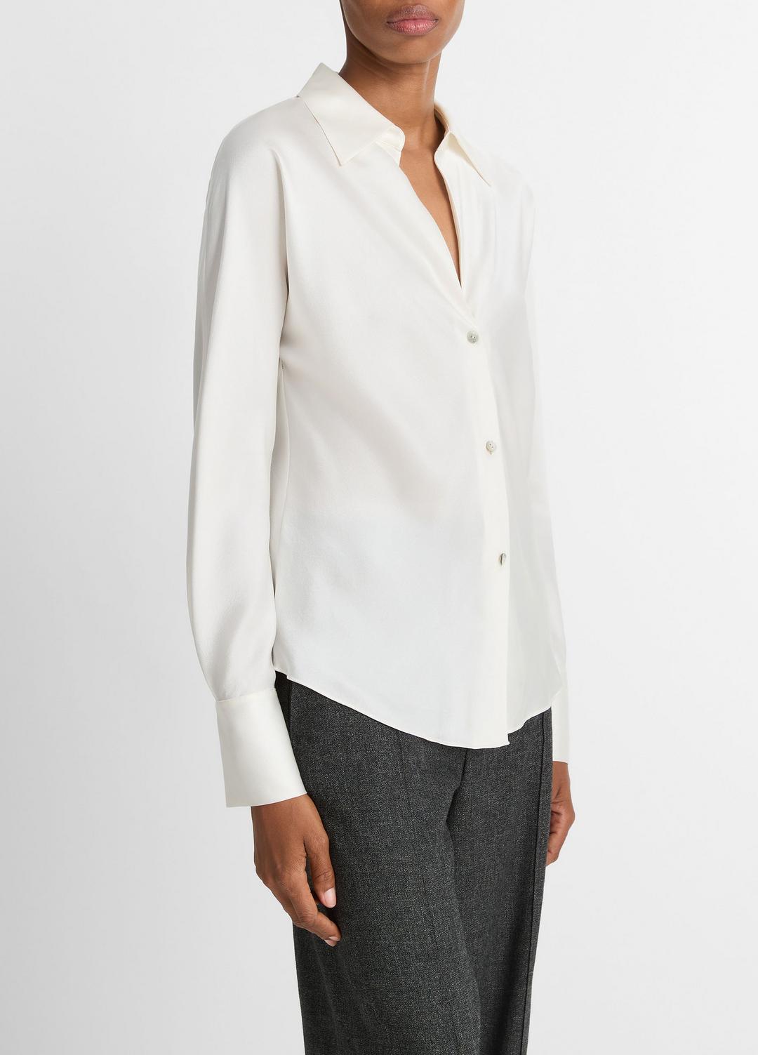 VINCE Women Silk Bias Long-Sleeve Blouse in Long Sleeve