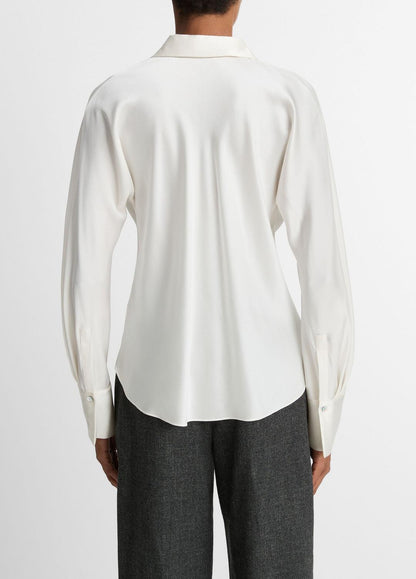 VINCE Women Silk Bias Long-Sleeve Blouse in Long Sleeve