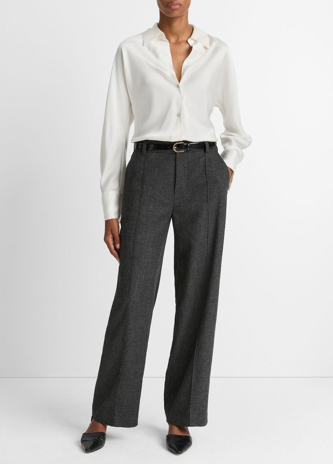 VINCE Women Silk Bias Long-Sleeve Blouse in Long Sleeve