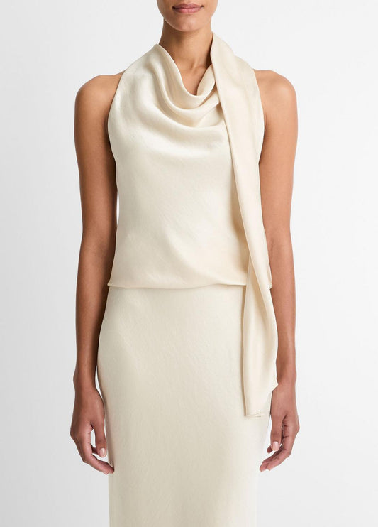 VINCE Women Satin Scarf Top in Tank Tops