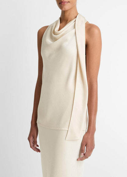 VINCE Women Satin Scarf Top in Tank Tops