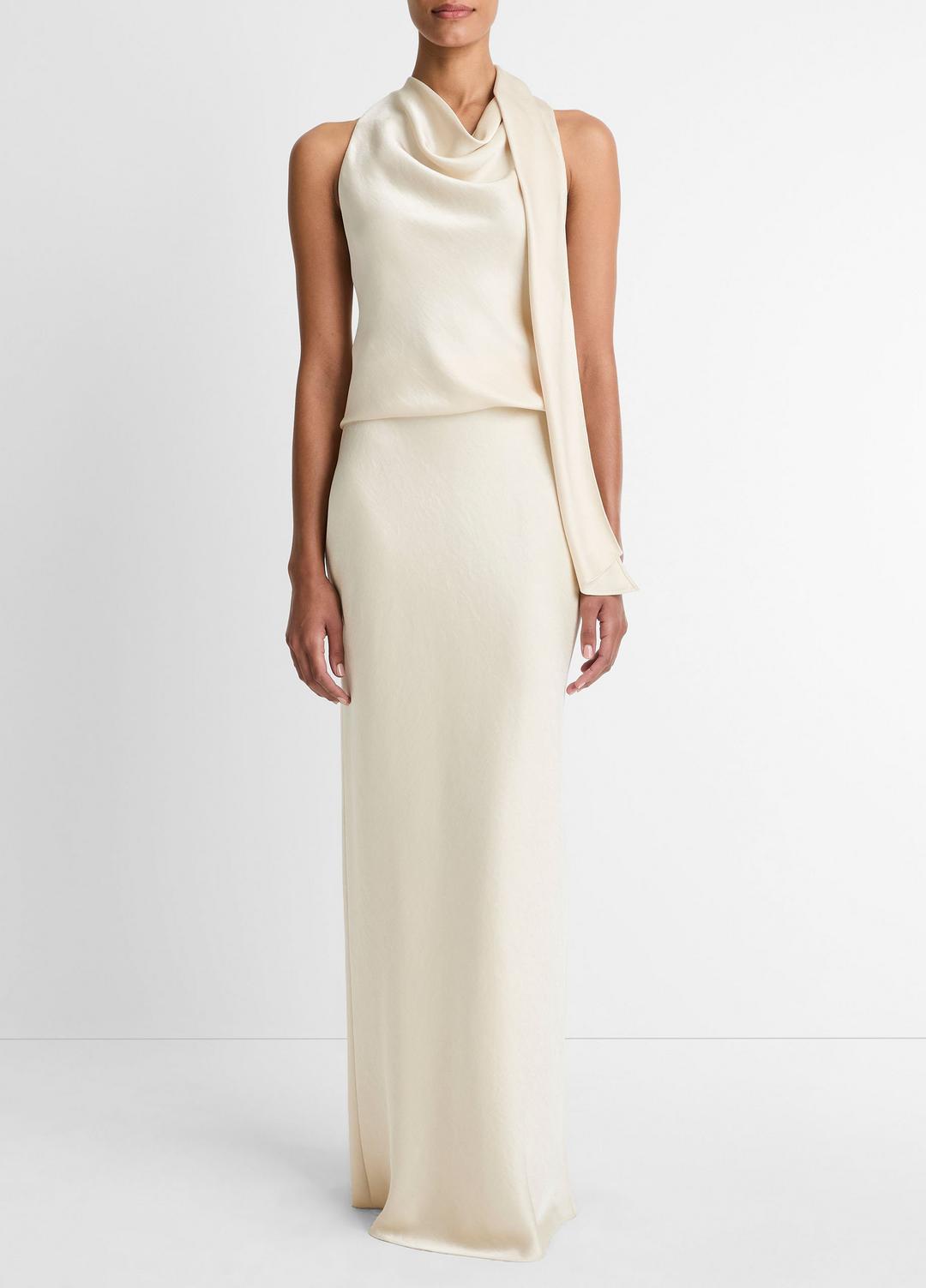 VINCE Women Satin Scarf Top in Tank Tops