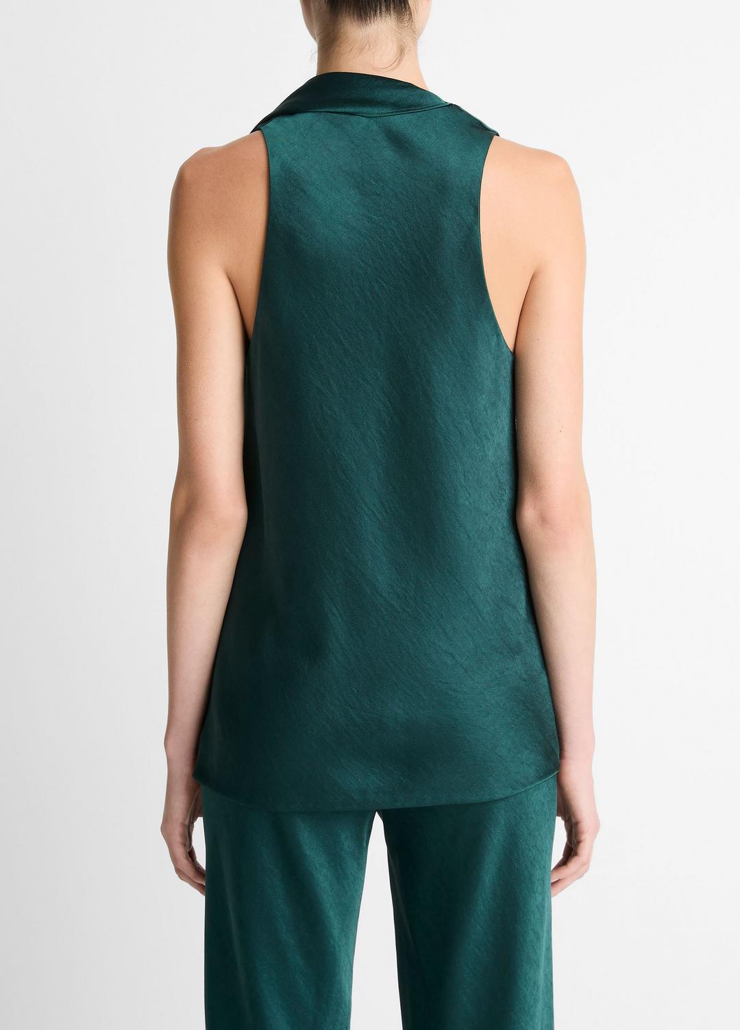 VINCE Women Satin Scarf Top in Tank Tops