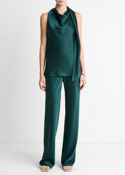 VINCE Women Satin Scarf Top in Tank Tops