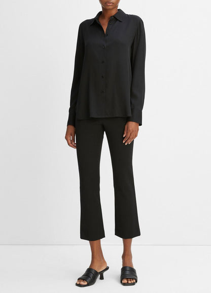 VINCE Women Slim Fitted Stretch-Silk Blouse in Long Sleeve