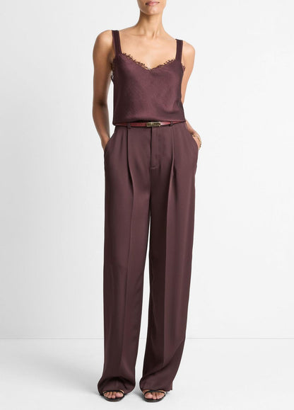 VINCE Women Lace-Trim Satin Camisole in Tank Tops