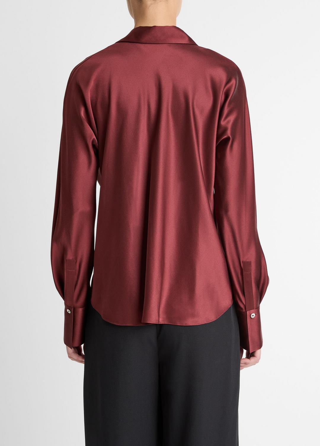 VINCE Women Silk Bias Long-Sleeve Blouse in Long Sleeve