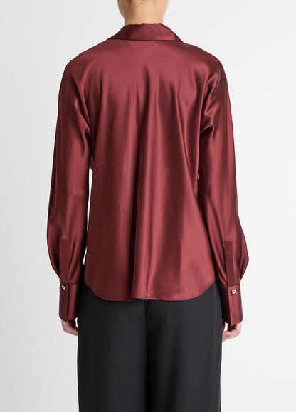 VINCE Women Silk Bias Long-Sleeve Blouse in Long Sleeve