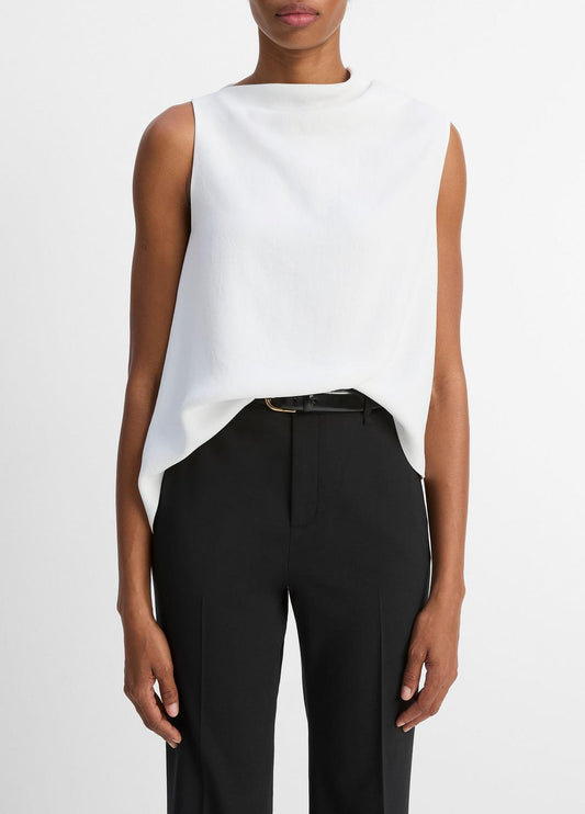 VINCE Women Asymmetrical Draped A-Line Top in Tank Tops