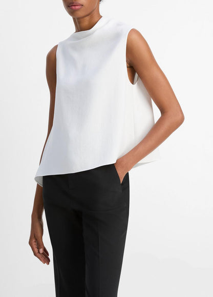 VINCE Women Asymmetrical Draped A-Line Top in Tank Tops