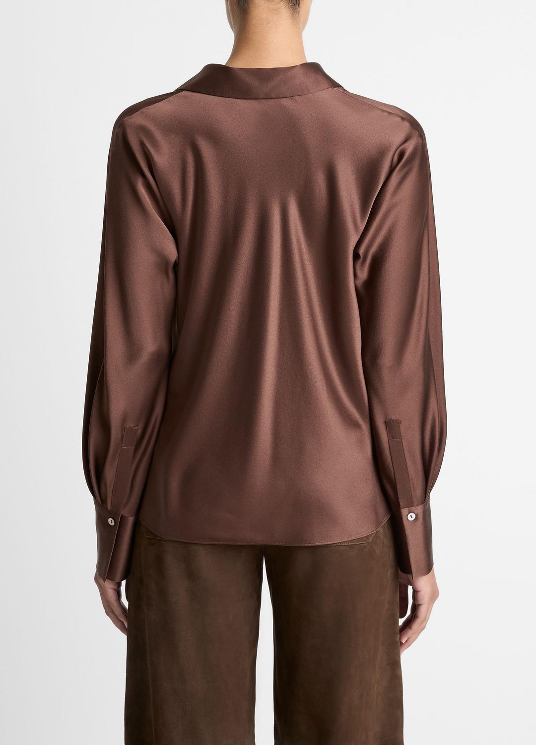 VINCE Women Silk Bias Long-Sleeve Blouse in Long Sleeve