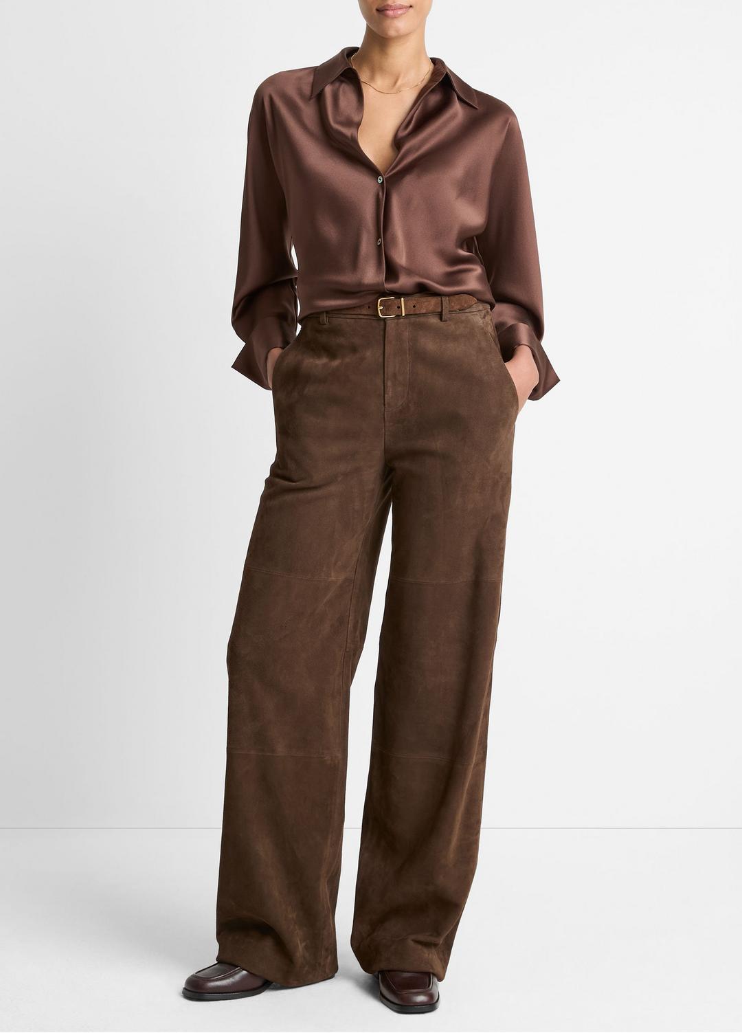 VINCE Women Silk Bias Long-Sleeve Blouse in Long Sleeve