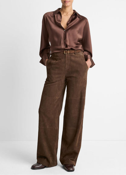 VINCE Women Silk Bias Long-Sleeve Blouse in Long Sleeve