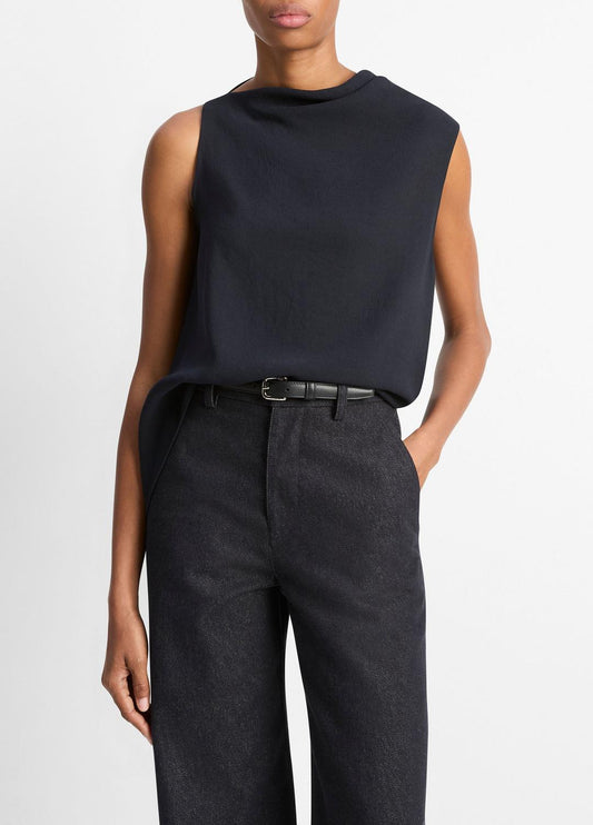 VINCE Women Asymmetrical Draped A-Line Top in Tank Tops