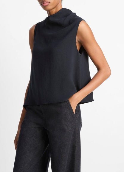 VINCE Women Asymmetrical Draped A-Line Top in Tank Tops