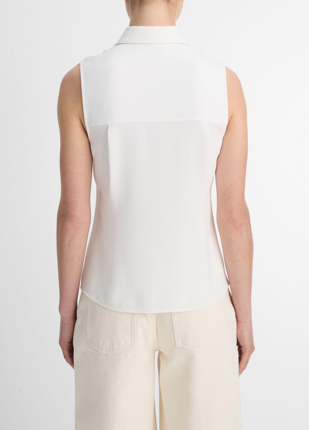 VINCE Women Sleeveless Button-Front Shirt in Short Sleeve