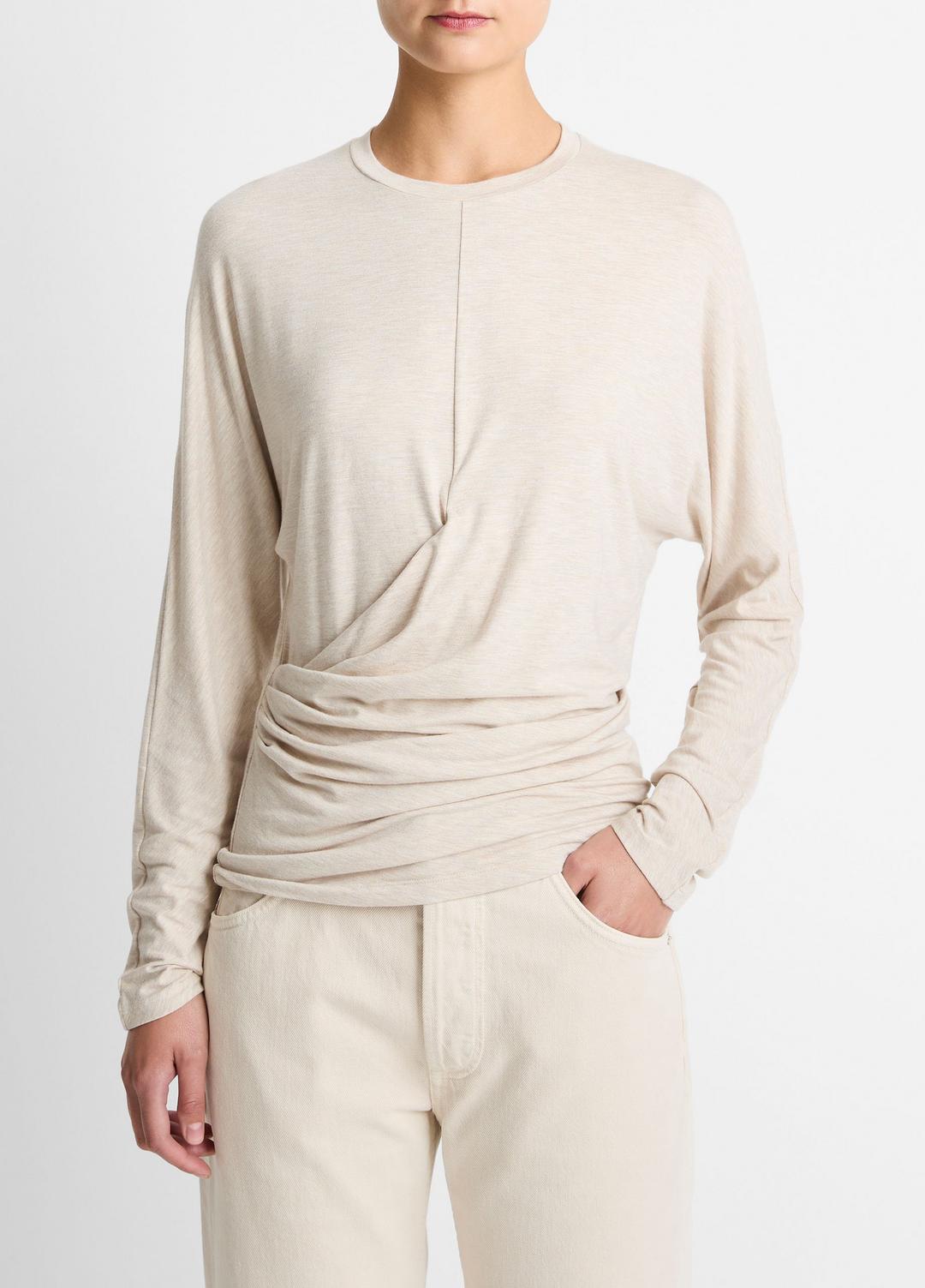 VINCE Women Fixed-Drape Long-Sleeve T-Shirt in Long Sleeve
