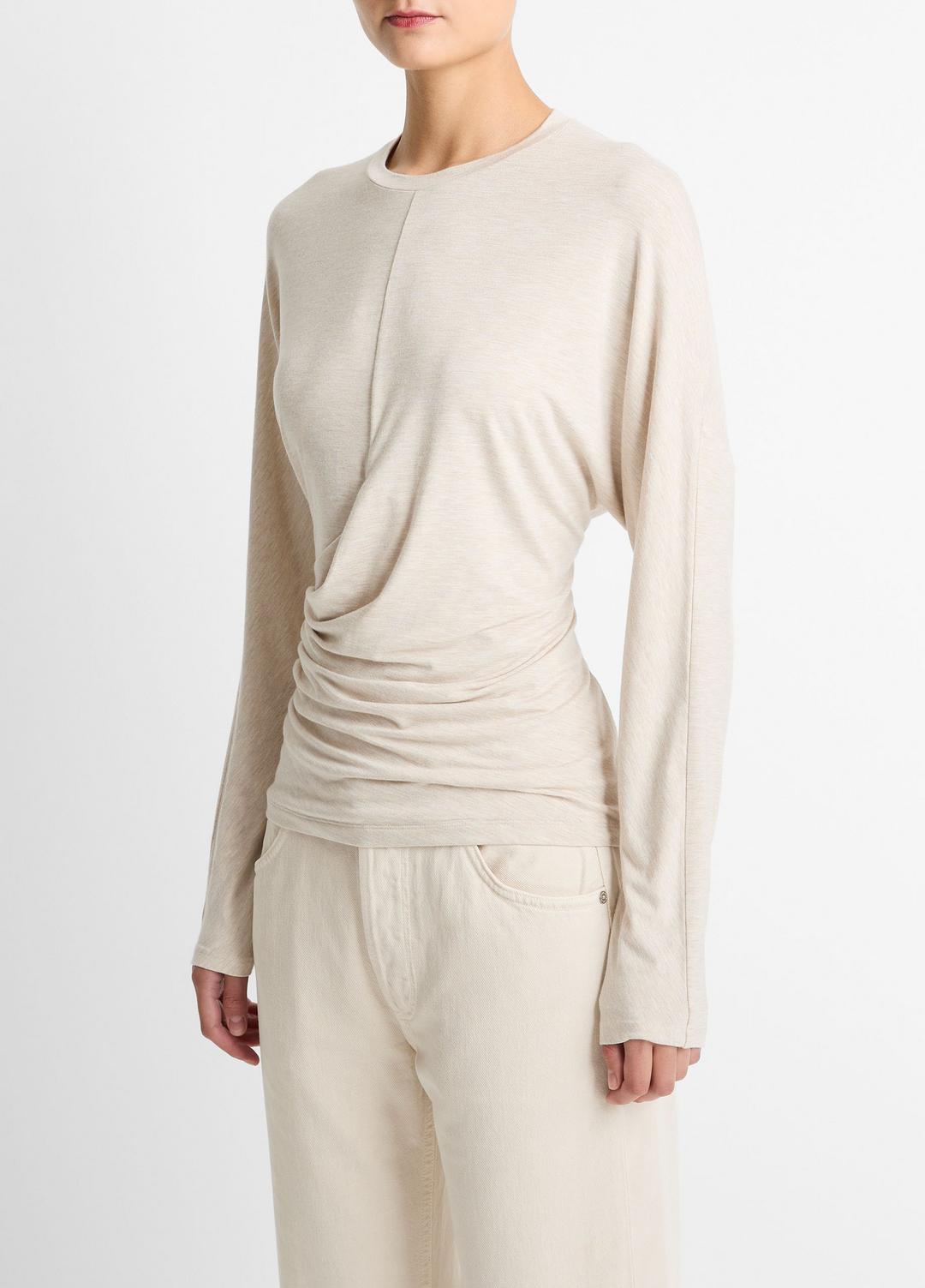VINCE Women Fixed-Drape Long-Sleeve T-Shirt in Long Sleeve
