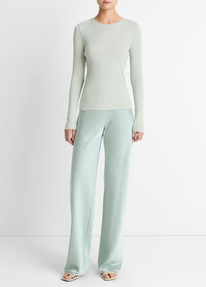 VINCE Women Ribbed Pima Cotton Long-Sleeve T-Shirt in Long Sleeve