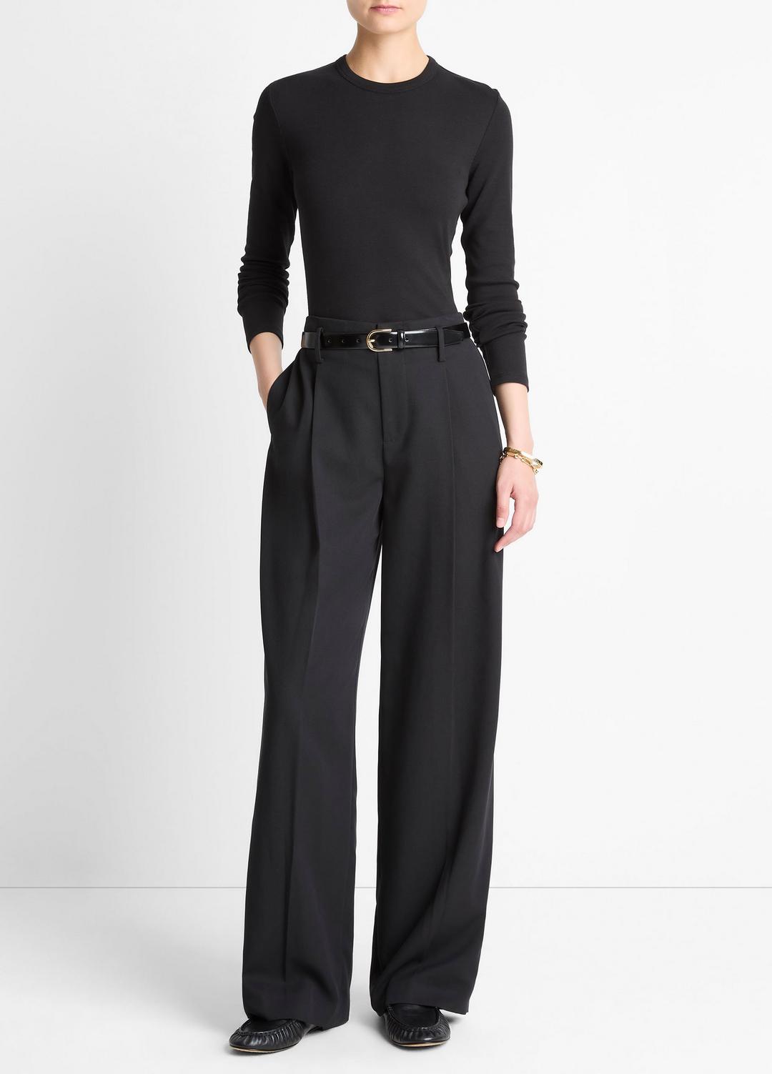 VINCE Women Essential Pima Cotton-Blend Long-Sleeve T-Shirt in Long Sleeve