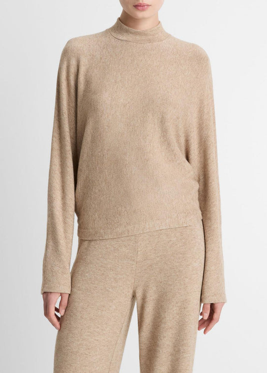 VINCE Women Cozy Dolman-Sleeve Mock-Neck Top in Long Sleeve