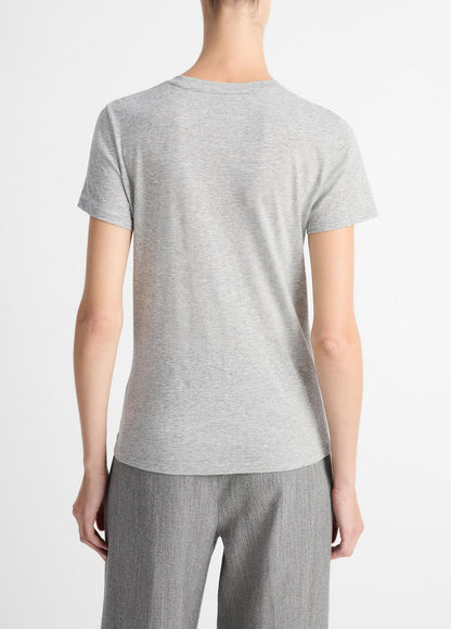 VINCE Women Essential Pima Cotton Crew Neck T-Shirt in Short Sleeve
