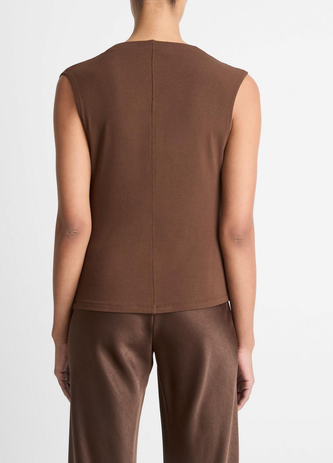 VINCE Women Jersey Draped Cowl-Neck Top in Tank Tops