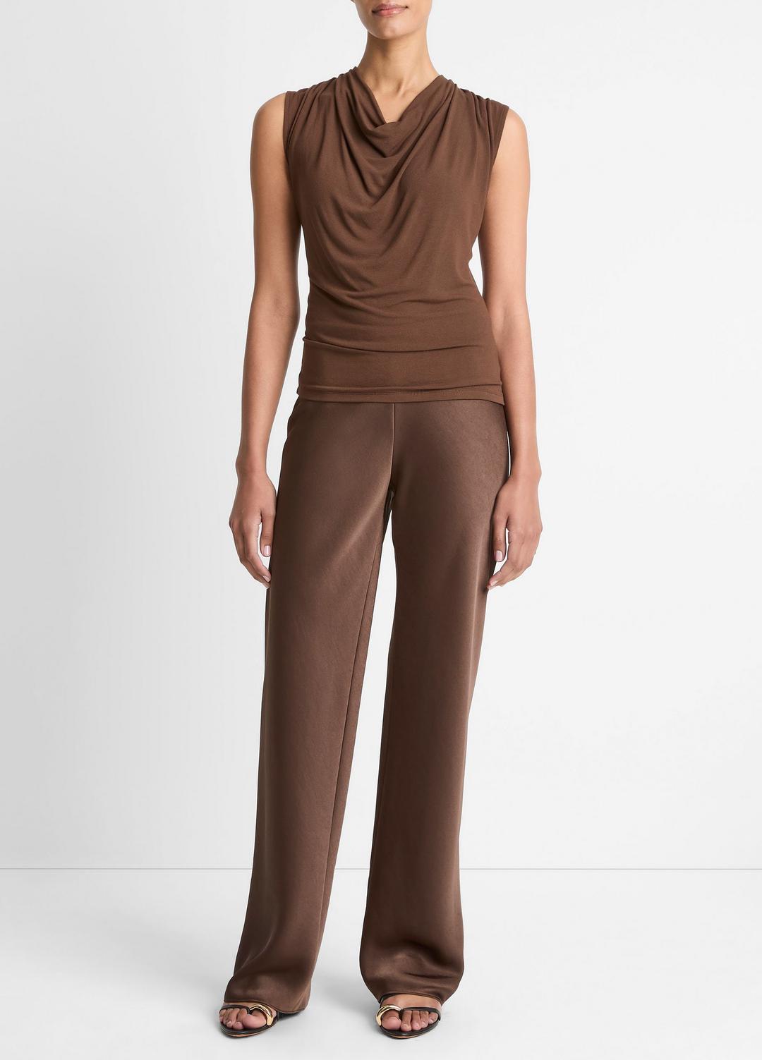 VINCE Women Jersey Draped Cowl-Neck Top in Tank Tops