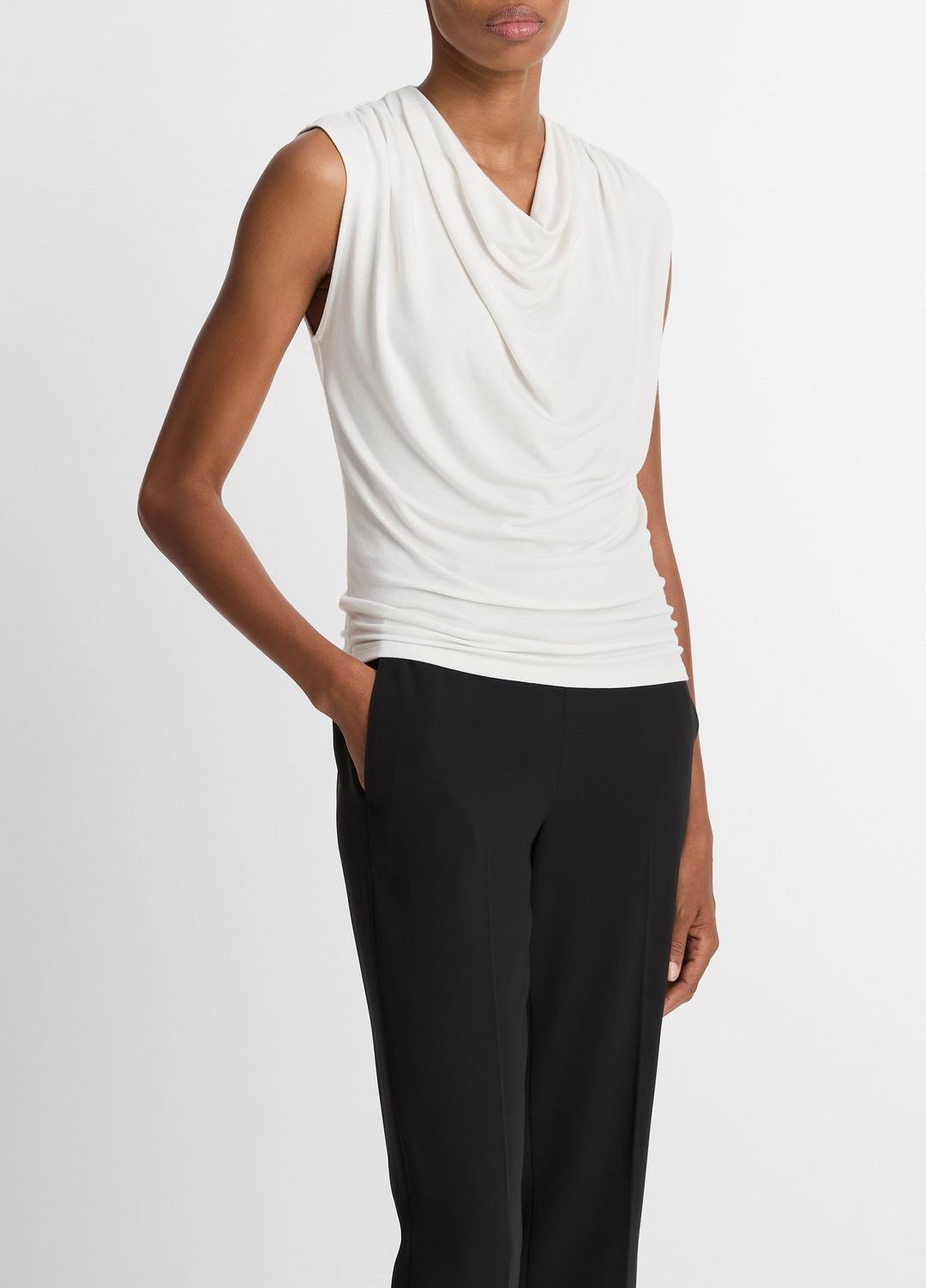 VINCE Women Jersey Draped Cowl-Neck Top in Tank Tops