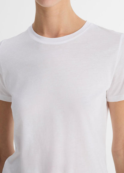 VINCE Women Essential Pima Cotton Crew Neck T-Shirt in Short Sleeve