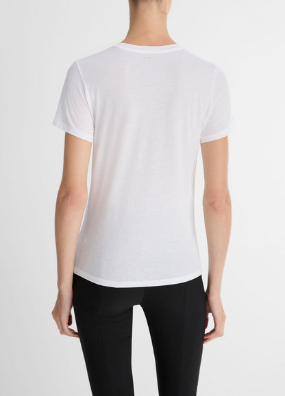VINCE Women Essential Pima Cotton Crew Neck T-Shirt in Short Sleeve