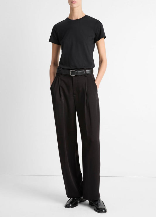 VINCE Women Essential Pima Cotton Crew Neck T-Shirt in Short Sleeve