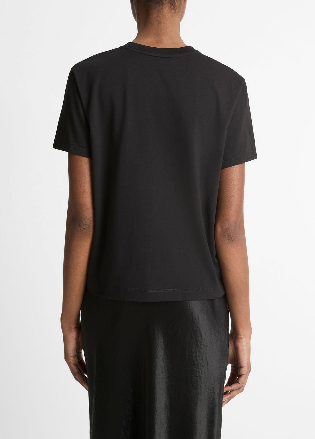 VINCE Women Pima Cotton Crew Neck T-Shirt in Short Sleeve
